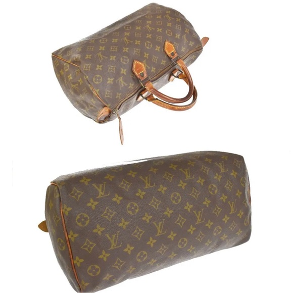 LOUIS VUITTON SPEEDY 35 TRAVEL HAND BAG MONOGRAM LEATHER BROWN M41524 62MW045 - Picture 4 of 9